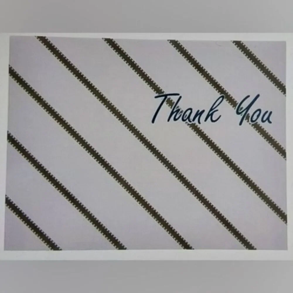NWT Blank Striped‎ Thank You Cards- 96 Pack, 6 Designs